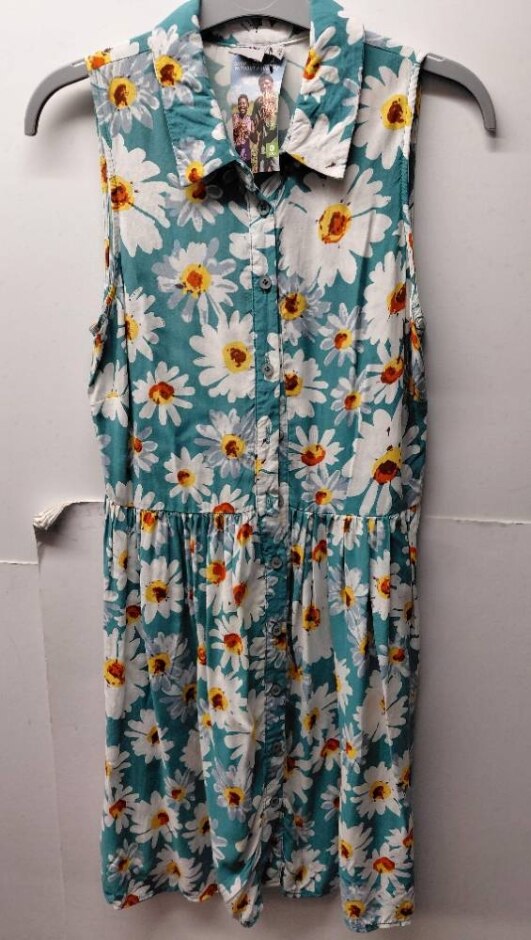 Asos Daisy Dress Green/white Size: 10
