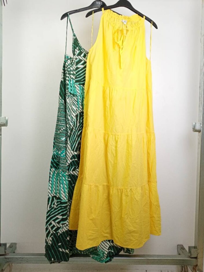 M&s  Bundle Of 2 Summer Dresses New Yellow & Green Size: 16