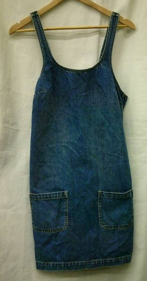 Fat Face Dungaree Dress Blue Denim Size: 8