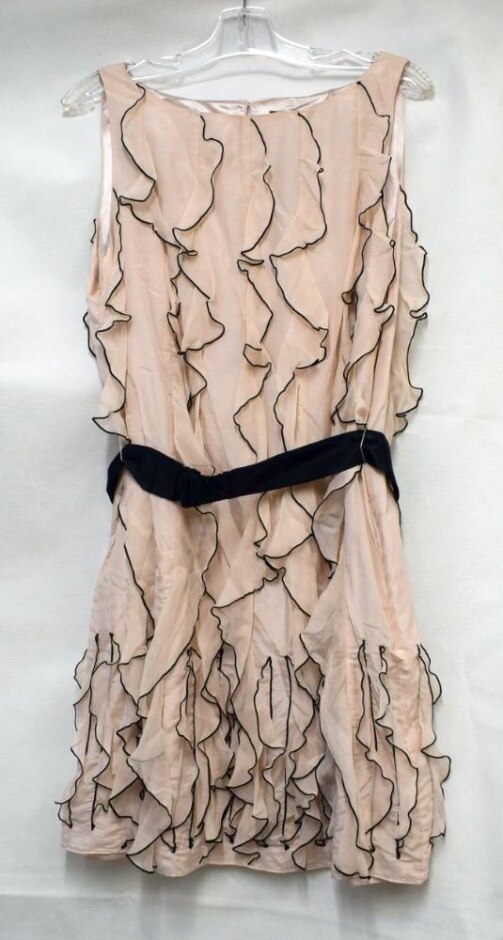 Coast Chiffon Overlay Party Dress Blush & Black Size: 16