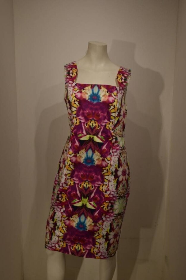 Rachel Roy Cutout Dress Orchid Floral Size: 12