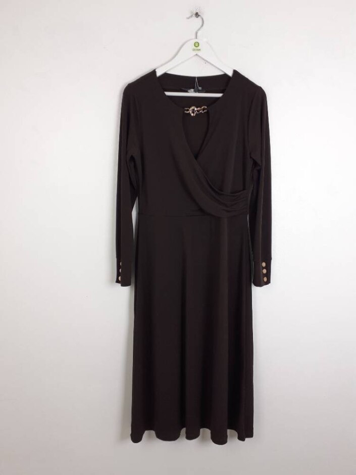 Sosandar Maxi Dress Brown Size: 12