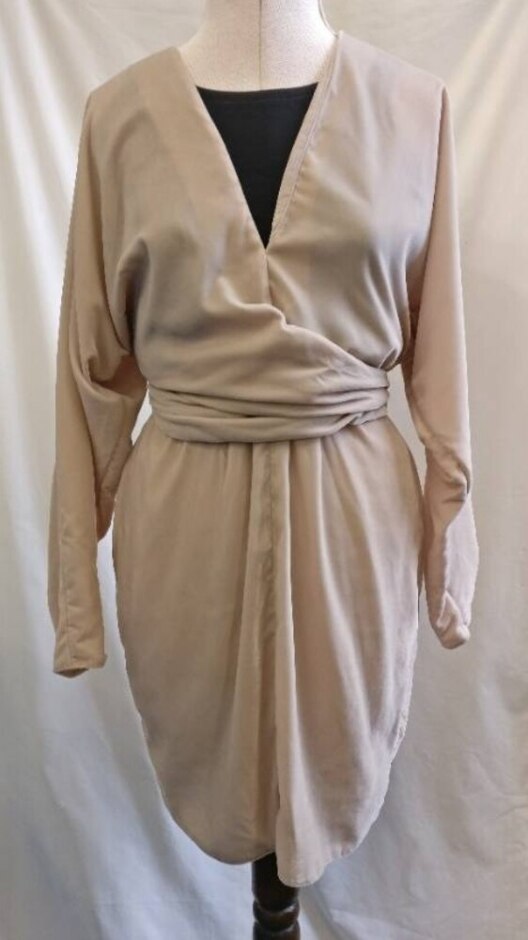 Asos Wraparound Party Dress Pale Brown Size: 8
