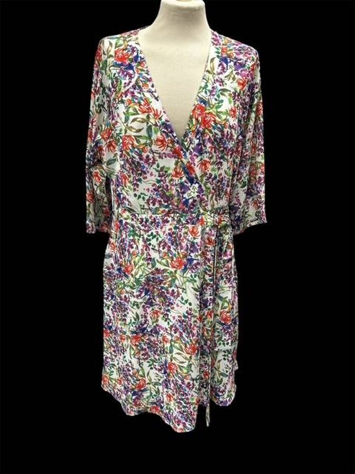 Fenn Wright Manson Wrap Style Dress Multi Size: 16