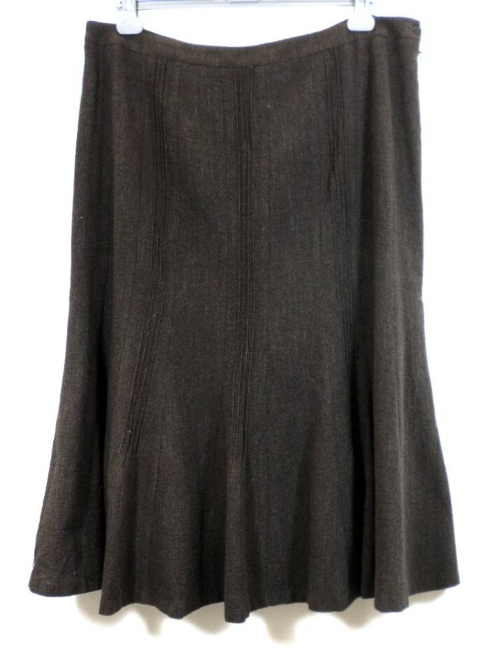 Windsmoor Midi Skirt - Cotton Blend Dark Brown Size: 18