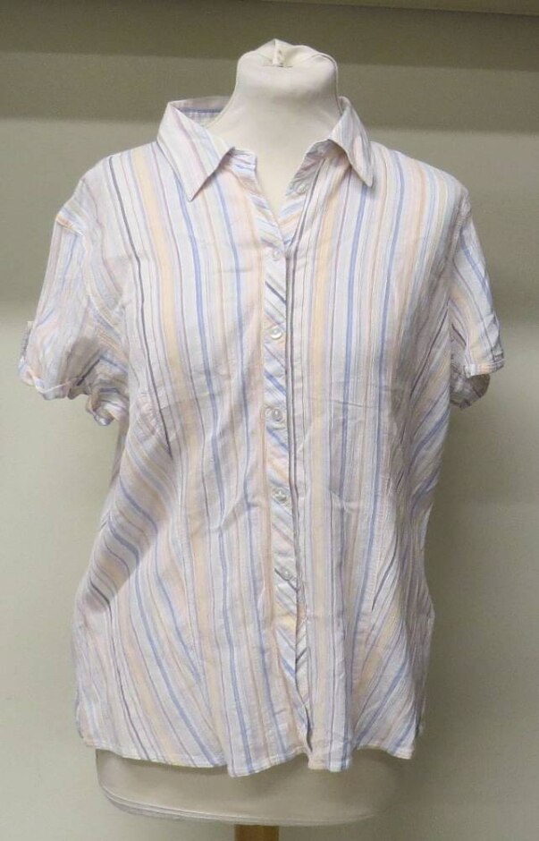 M&s Marks & Spencer Short-sleeved Blouse Cream/peach Size: 16
