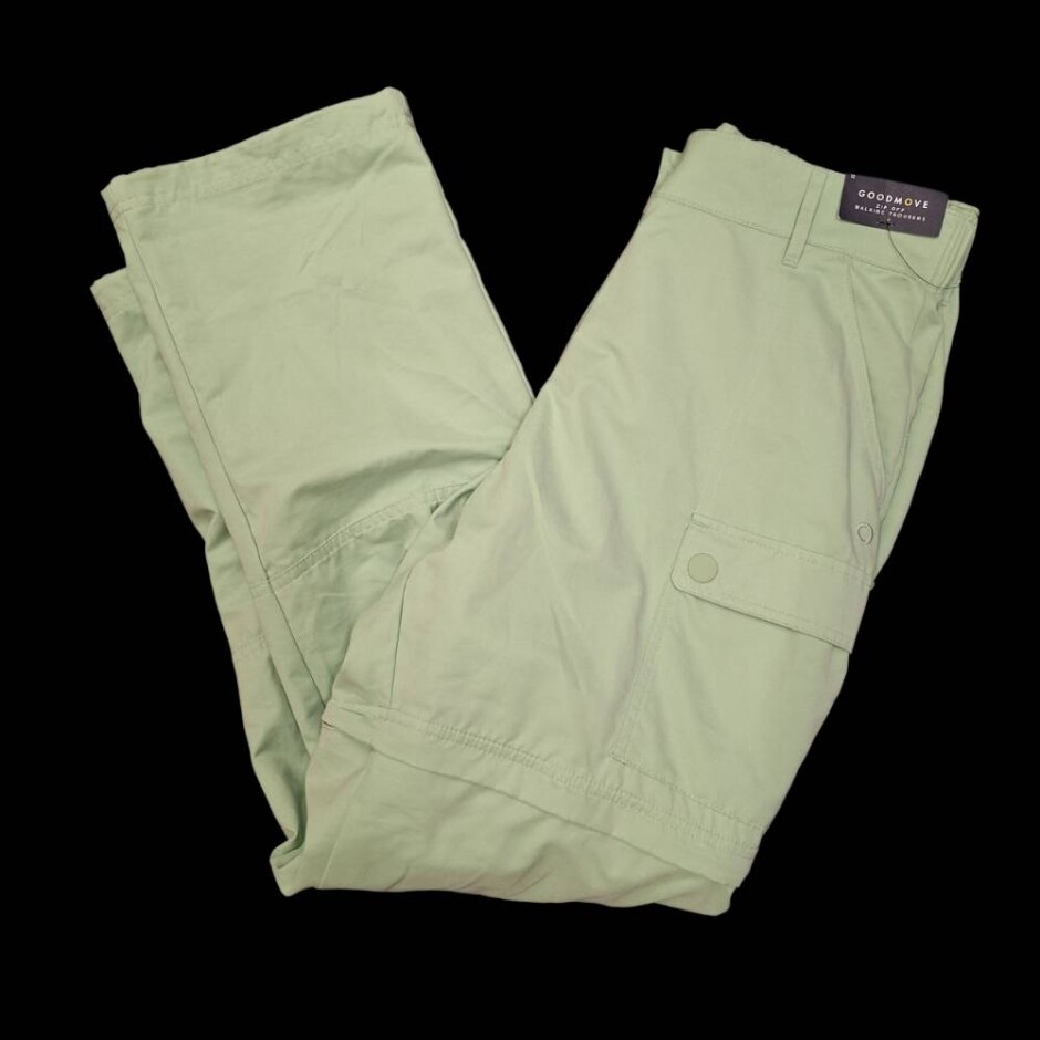 Goodmove Zip Off Walking Trousers Pale Leaf Size: 12