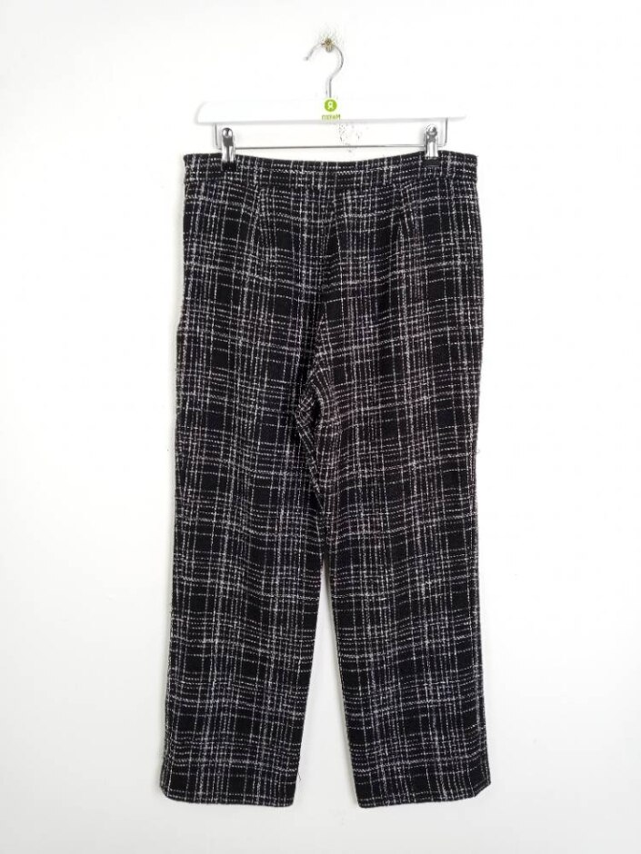 Zara Boucle Trousers Black And White Size: M