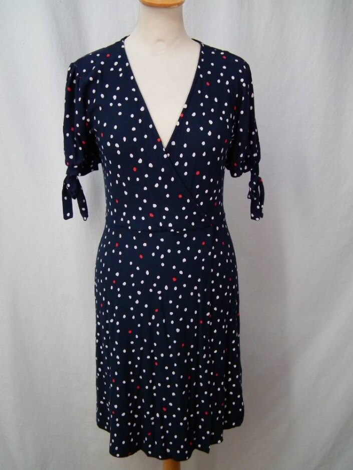 Next Spotty Mini Dress Navy Size: 8