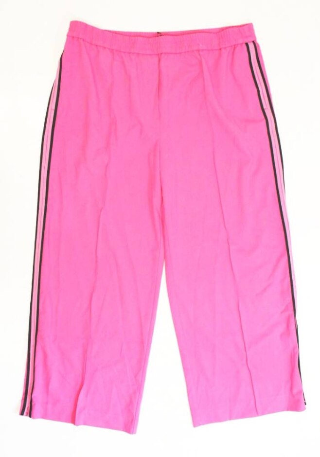 M&s Collection Bnwot Short Casual Trousers Pink & Black Size: 20
