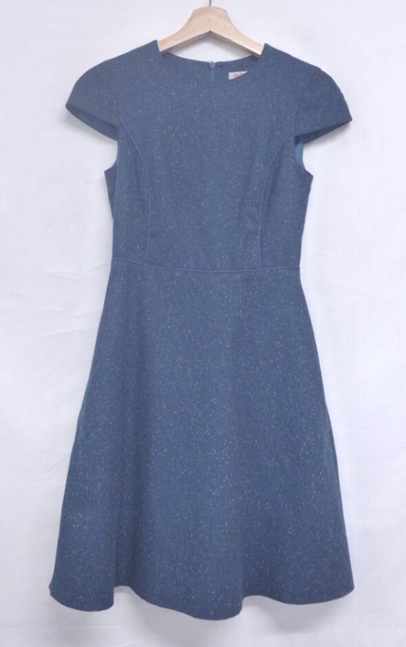 Cath Kidston Speckled Empire Style Dress Starfield Blue Size: 6