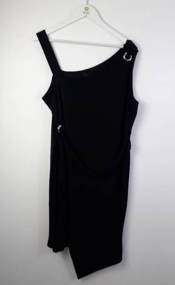 Star By Julien Macdonald Wrap Over Dress New Rrp £49 Black Size: 20