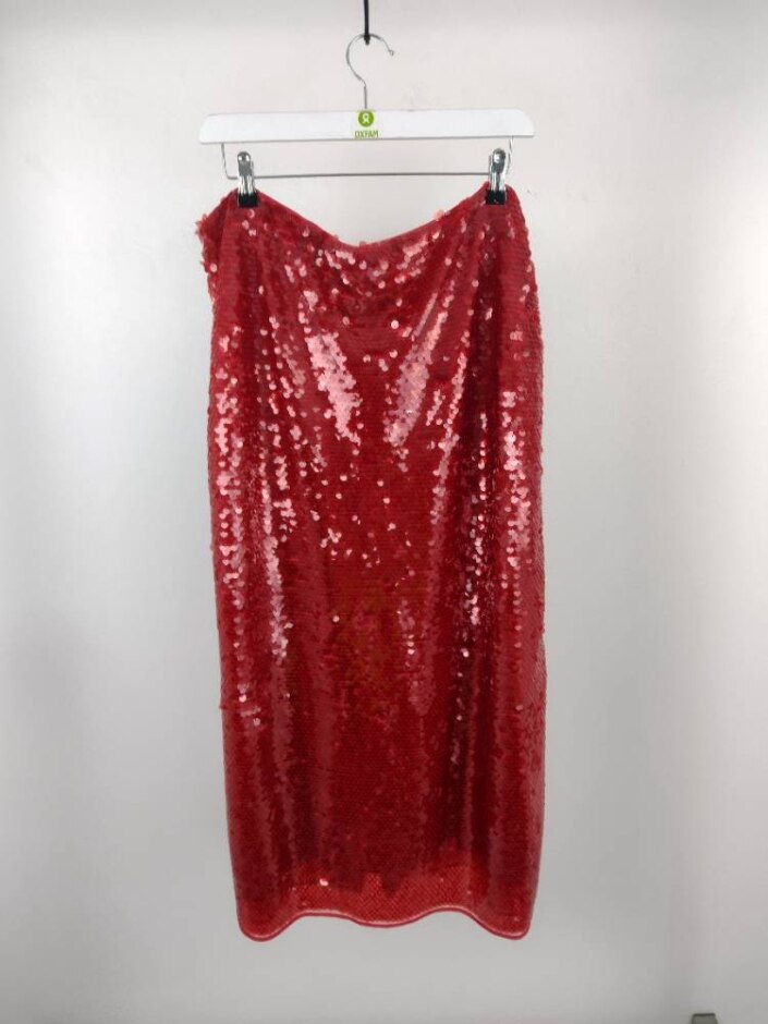 M&s Marks & Spencer Sequin Maxi Skirt Red Size: 20