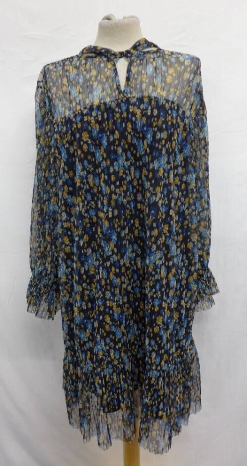 Next Floral Sheer Light Top Black,blue,gold Size: 10