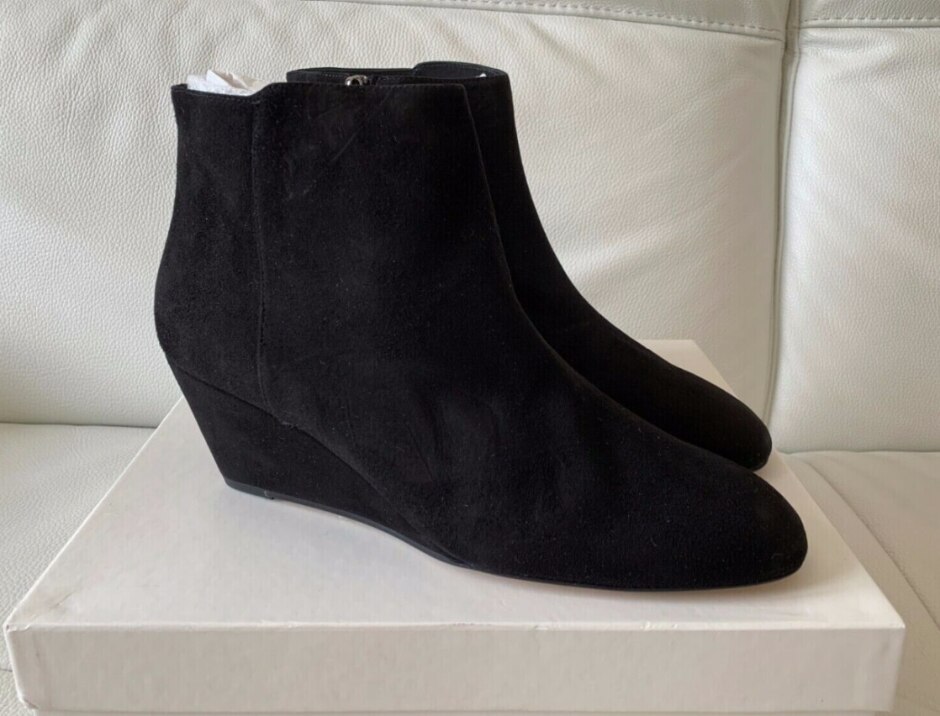 Karina Black Suede Ankle Wedge - L.k.bennett