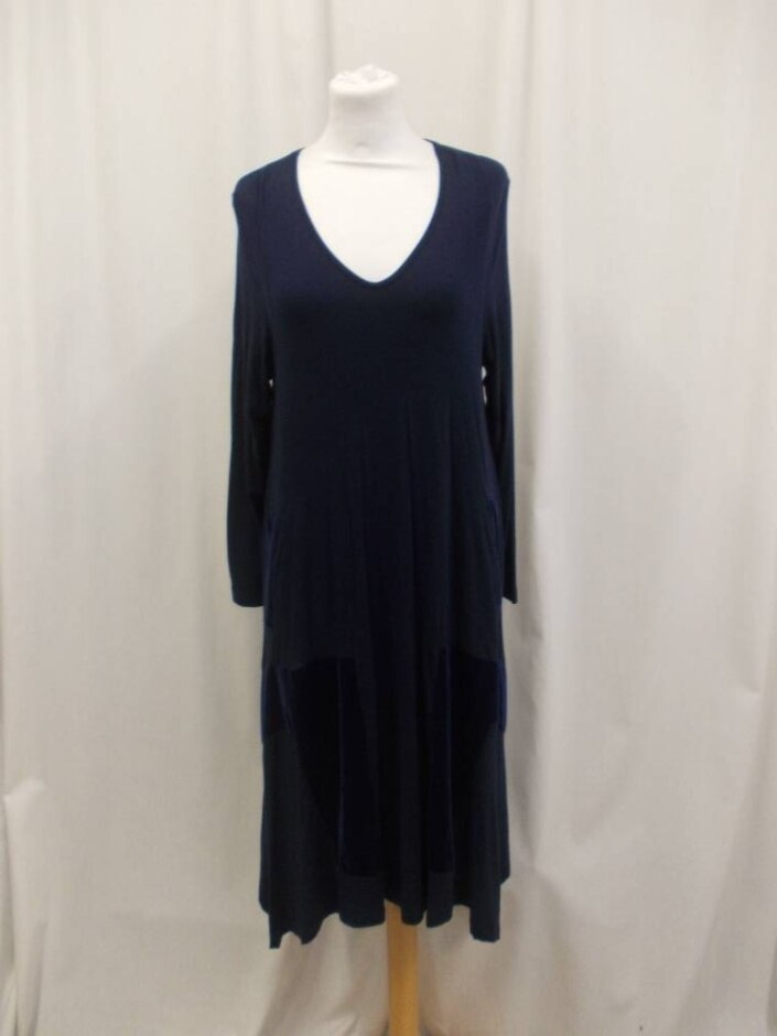 Join Clothes New Midi Length Viscose Dress Dark Blue Size: S