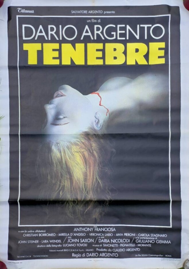 Tenebre (1982 Dario Argento Film) Rare Original Italian Two Sheet Poster *ex-shop New Stock*