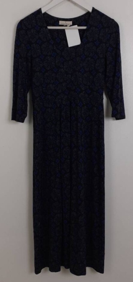 Seasalt Long Floral Jersey Dress Blue/mix Size: 10