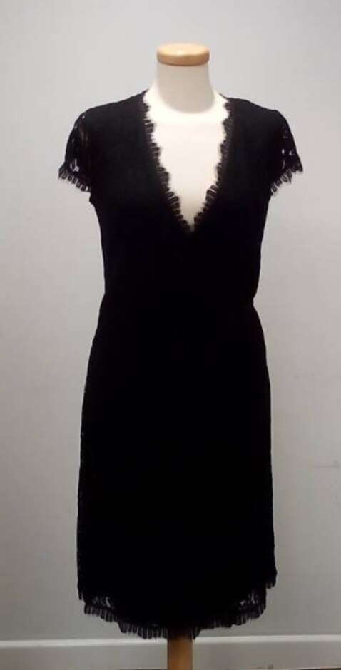 Linea Wrap Dress Black Size: 10