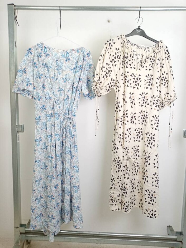 M&s 2pcs Patterned Midi Dresses Multi Size: 14
