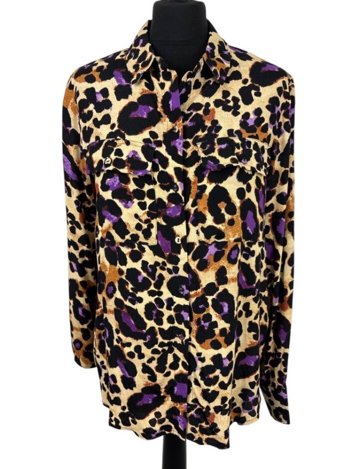 Love & Roses Animal Print Summer Blouse Multi Size: 12