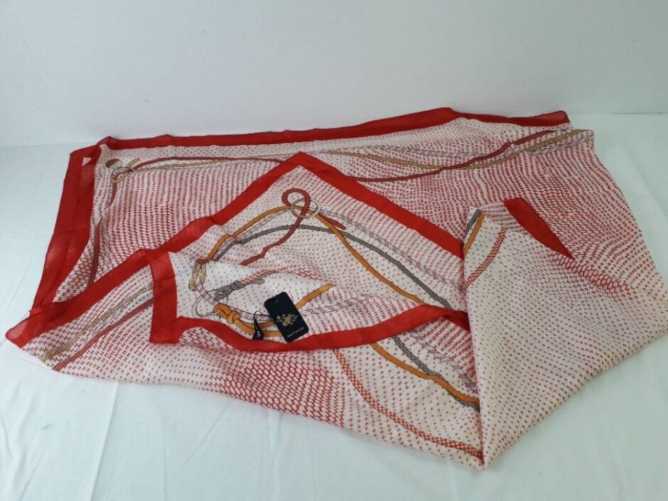 Scarf Fashion Gorgeous Red Patterned Silk Scarf