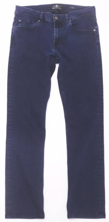 7 For All Mankind Slimmy Tapered Luxe Jeans Blue Black Size: 31