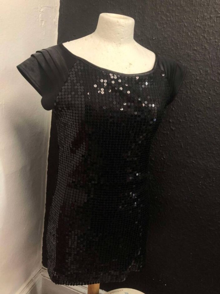 Made By Miso Sequined Long Top Black Size: 12