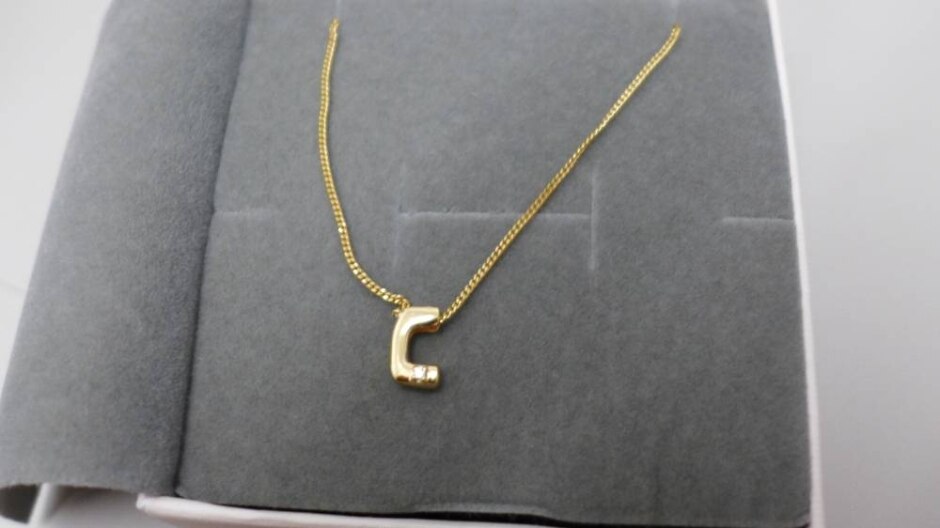 Astrid & Miyu Gold Plated Sterling Silver C Pendant