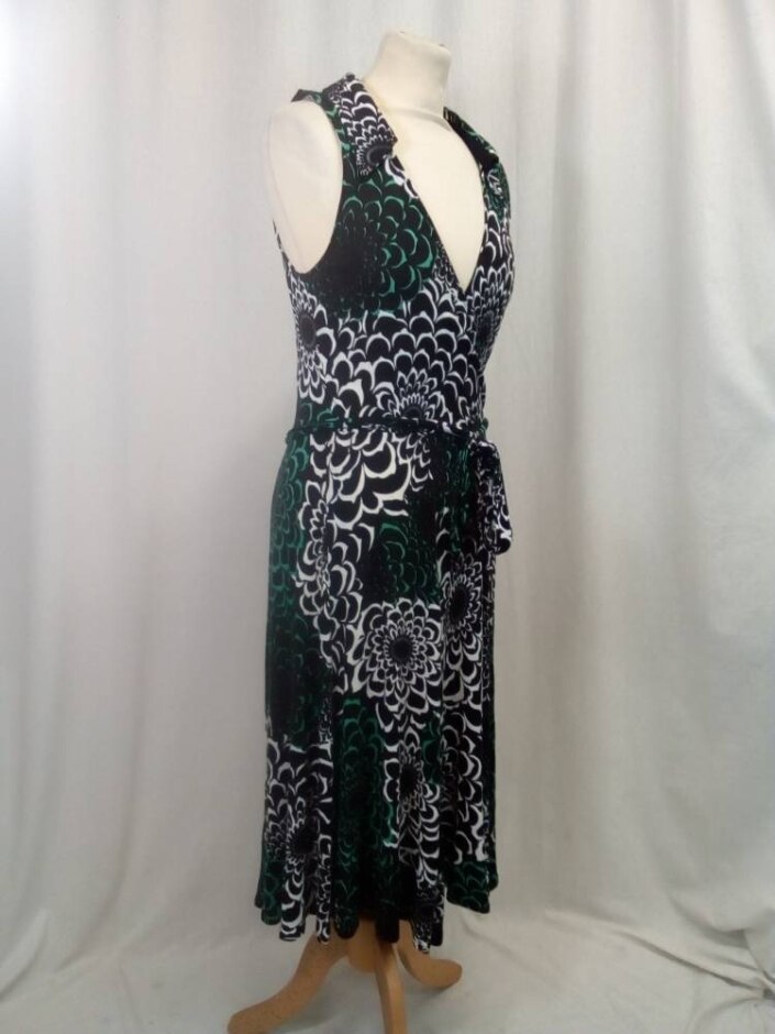 Monsoon Dress Black Mix Size: 10