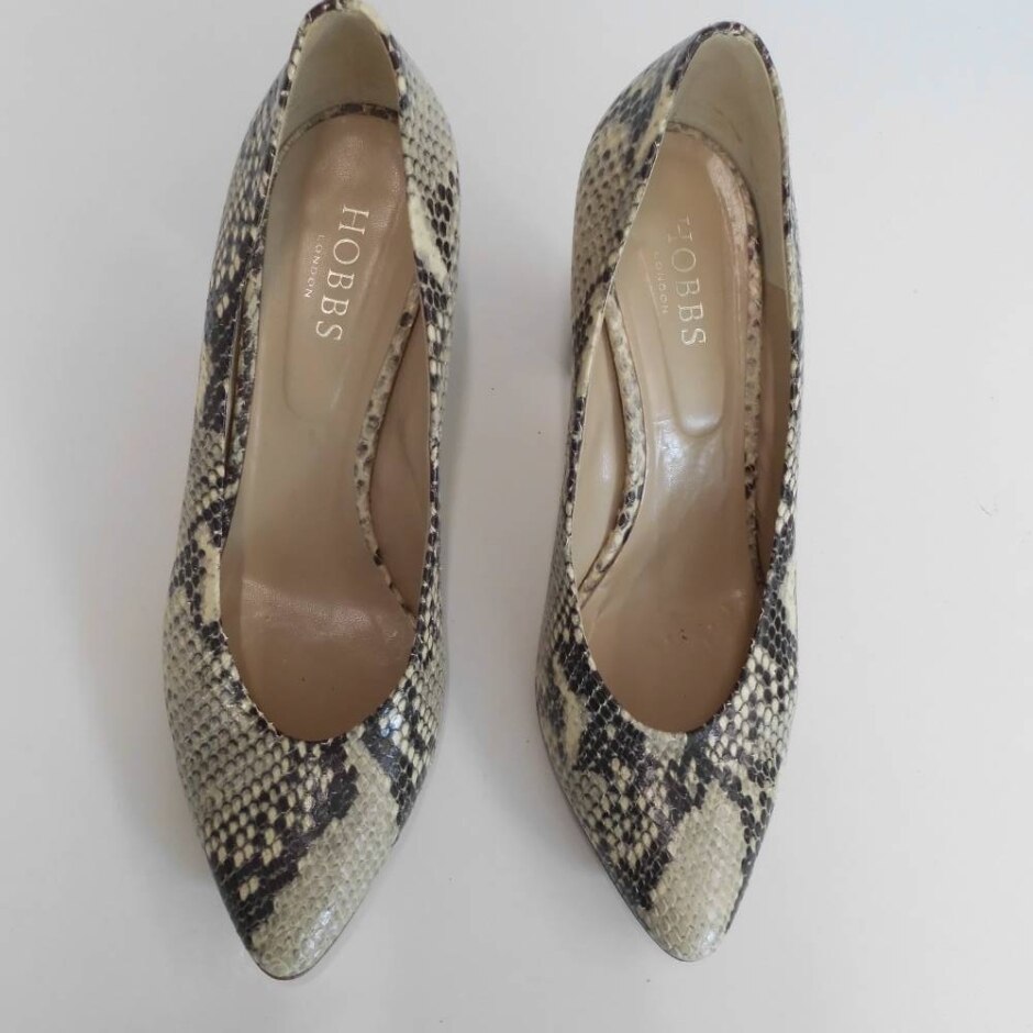 Hobbs Faux Snakeskin 3.5" Block Heeled Court Shoes Excellent Condition! Size Eu 40 (uk 6.5)