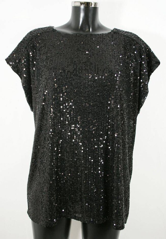 Bnwt Dorothy Perkins Sequin Top Black Size: 16
