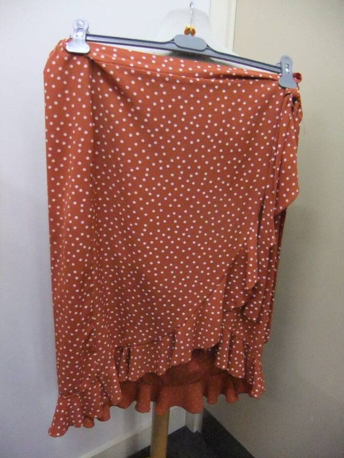 Quiz Stretch Waist Spotted Skirt Brown Size: 16