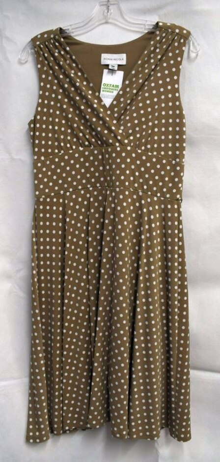 Ronni Nicole Polka Dot Jersey Dress Beige & White Size: 10