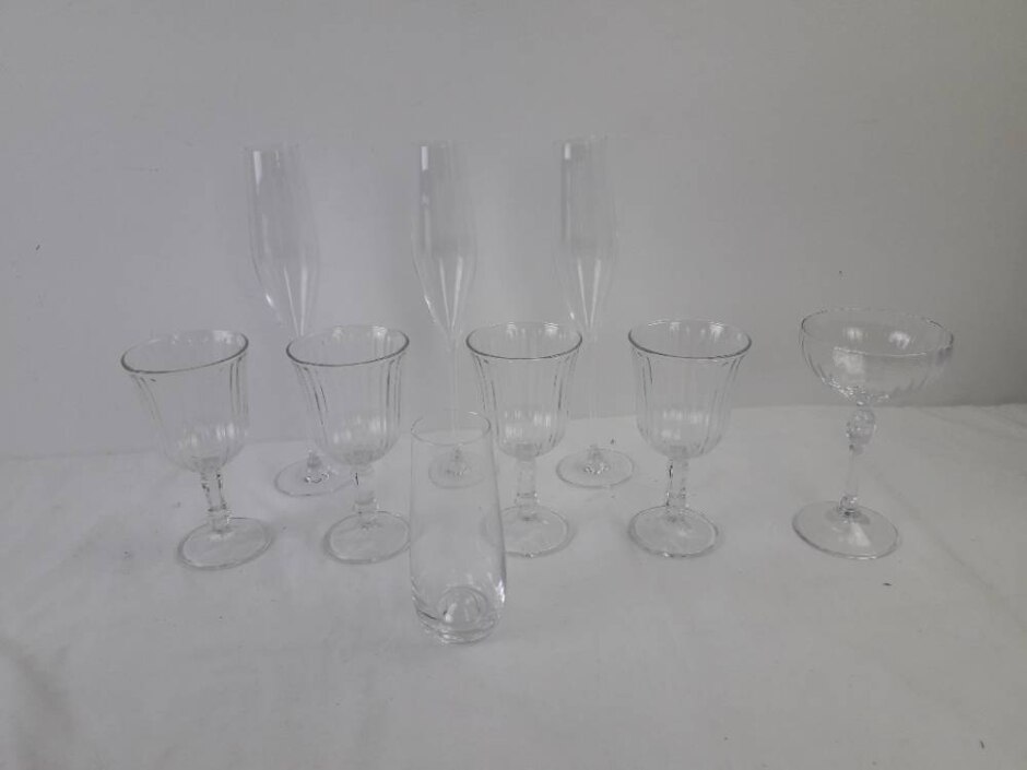 M&s Home 9pcs Glass Bundle Flute Glasses Prosecco Glass Champagne Saucer Goblet Glasses