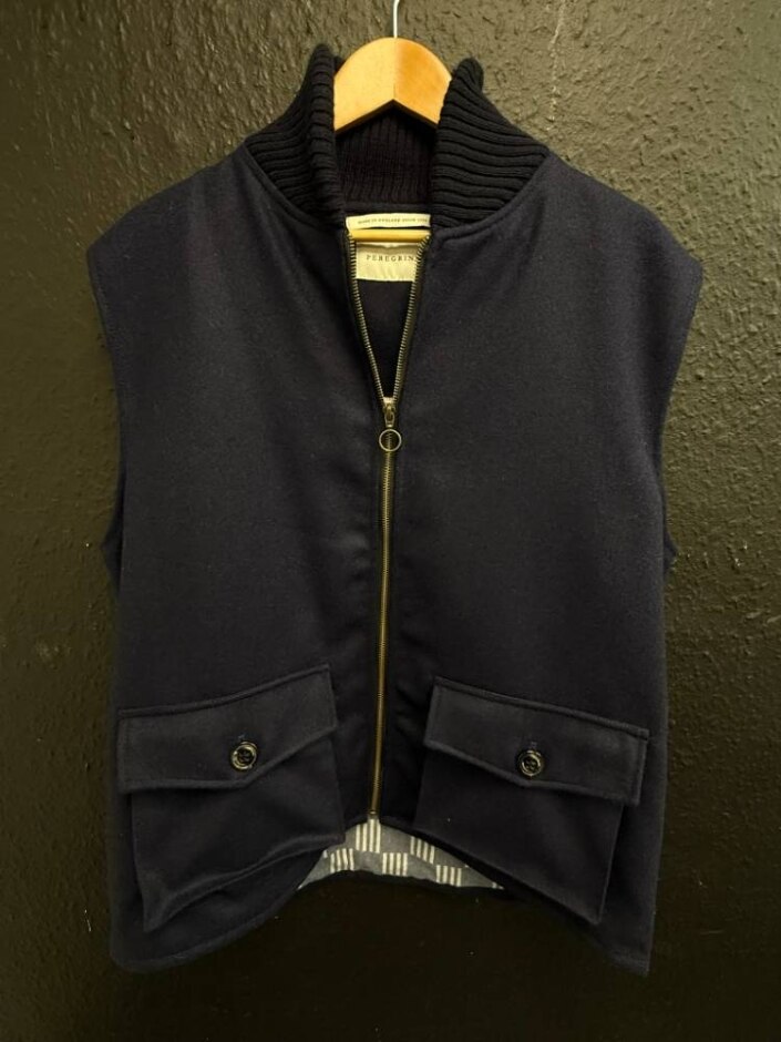 Peregrine 100% Wool Gilet Navy Size: Xxl