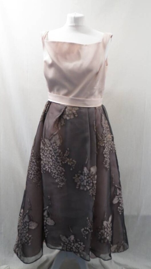 Coast Dress With Mesh Flower Details Pink And Purple Size: 18
