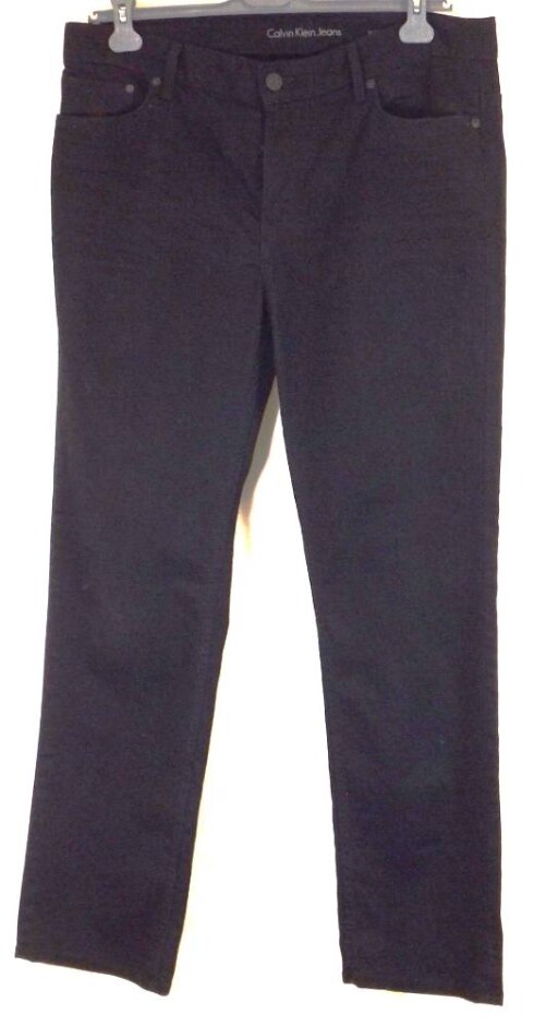 Calvin Klein Men's Straight Fit Jeans Black Size: L