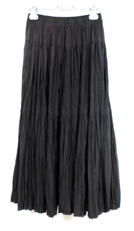 Orange Desire Tiered Skirt - 100% Polyester Black Size: S