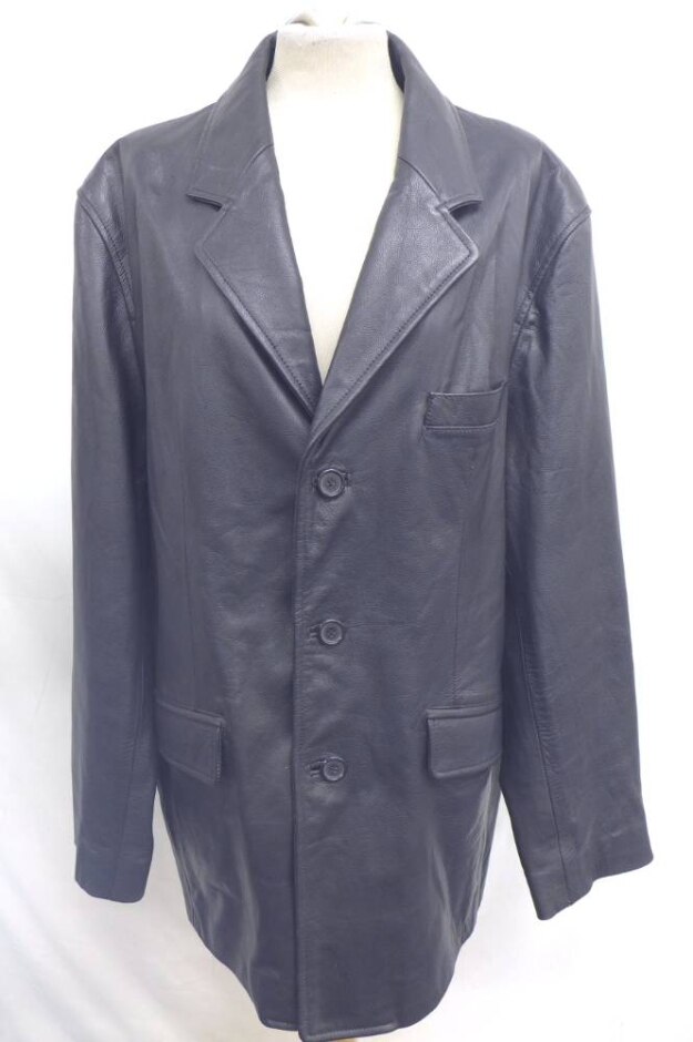 Ciro Citterio Pocketed Leather Coat Onyx Black Size: Xl