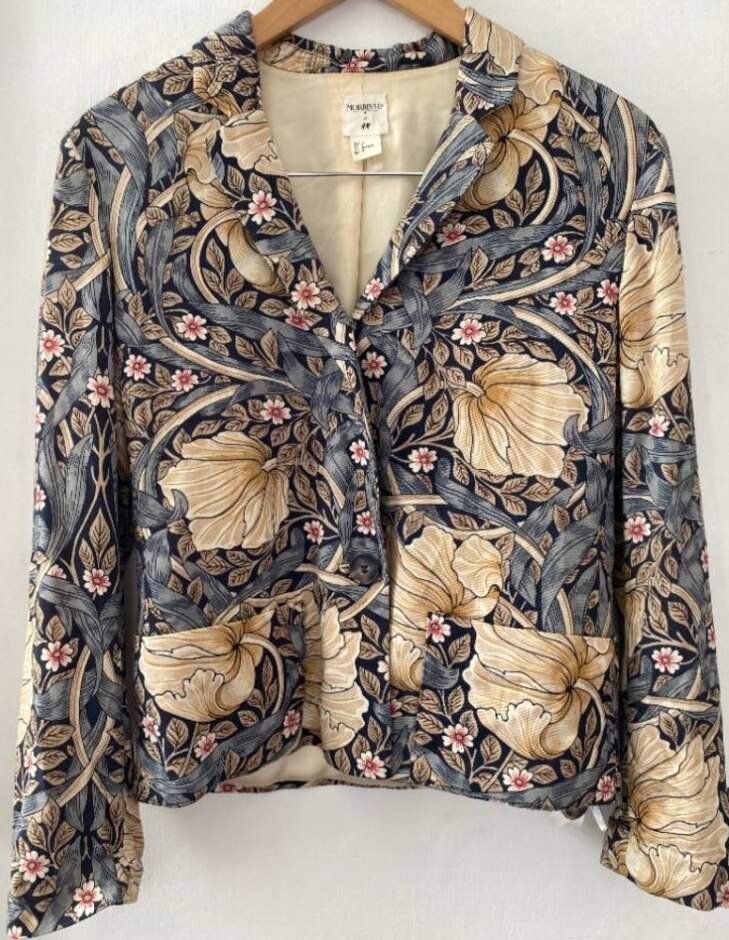 H&m  Morris & Co Trouser Suit Blue/white Etc Size: 34