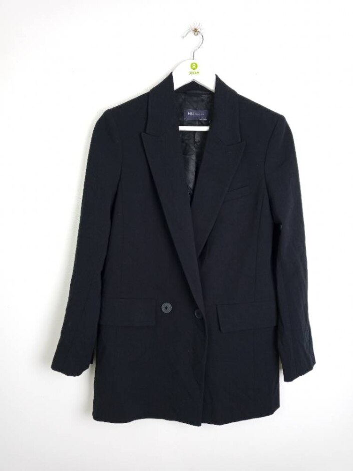 M&s Marks & Spencer Women's Blazer Jacket Black Size: 8