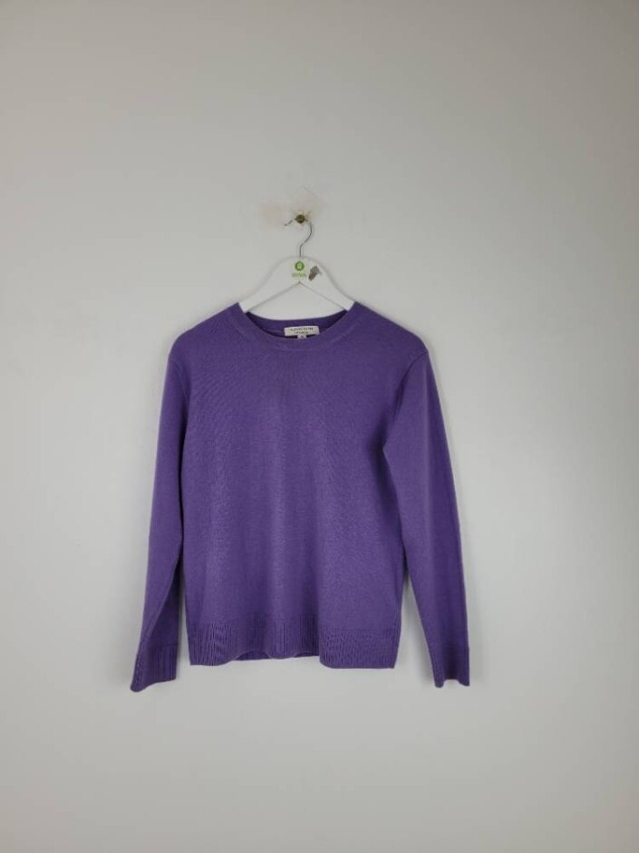 M&s Autograph  Round Neck Cashmere Jumper Purple Size: 10