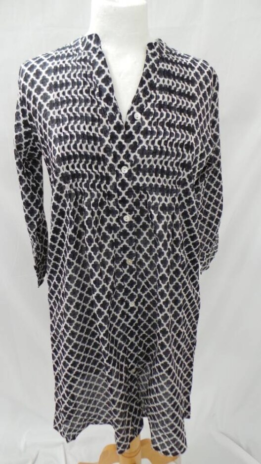 Dream Lightweight Tunic Dress Cream And Grey Size: S