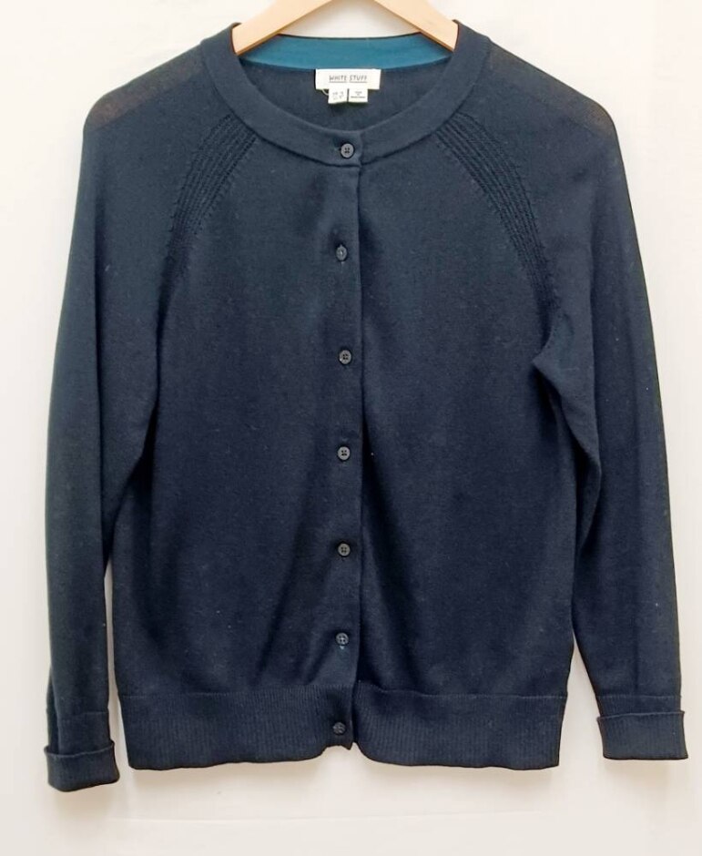 White Stuff Organic Cotton Cardigan Black Size: 12