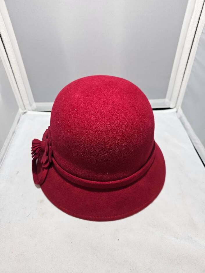 Jane Anne Designs Red Wool Women's 1930's Style Hat