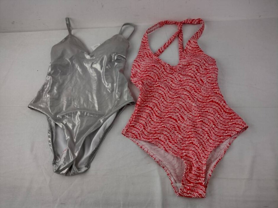 M&s Marks & Spencer Swimsuit Bundle X 2 Silver & Red Size: 10
