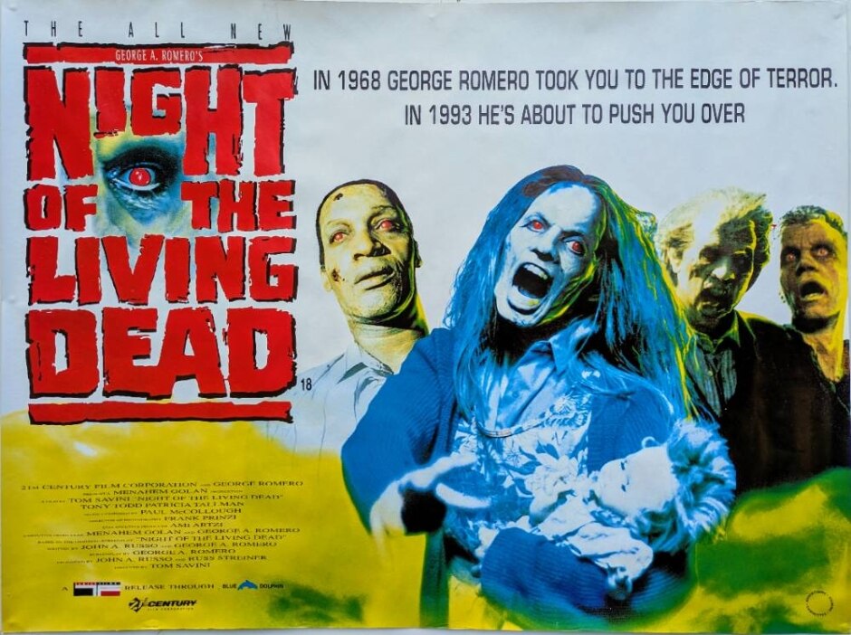 Night Of The Living Dead (1993) Original Uk Quad Poster *rolled Ex-shop New Stock*