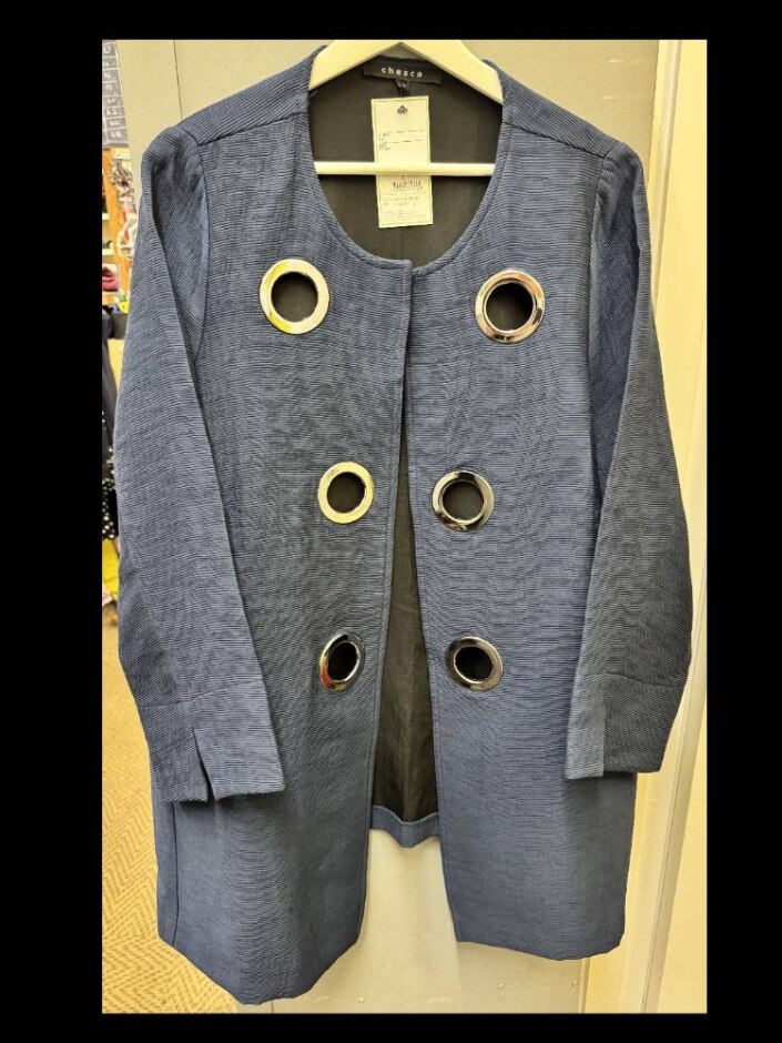Chesca Long Sleeve, Blue Jacket, Navy Size: S