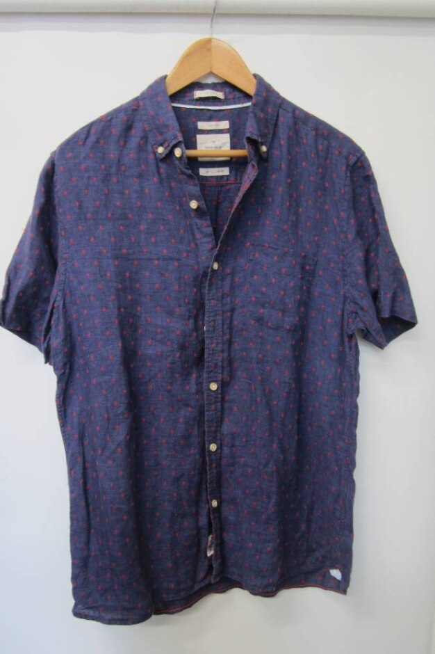 White Stuff Classic Fit Breathable Shirt Navy & Red Size: M